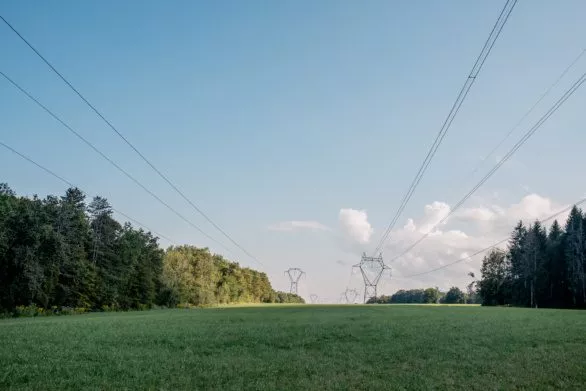 High voltage wires in the countryside