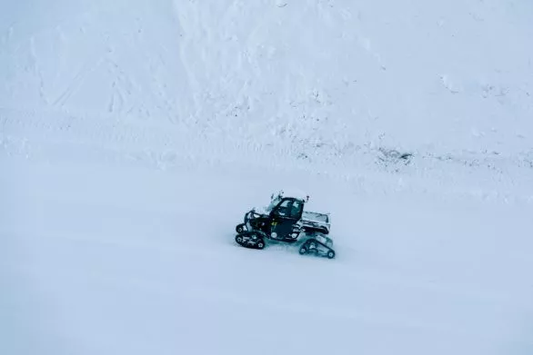 Snowmobile on ski slope in France