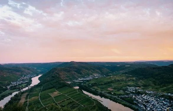 Sunset above Moselle river