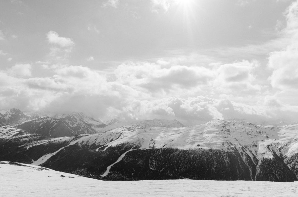 Itaian Alps In black and white
