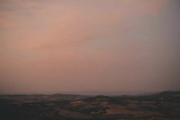Tuscan landscape at dusk