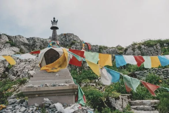 Buddhist Stupa on top of Mount Rochers de Naye