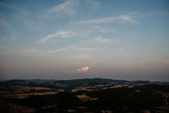Beautiful cloud in an evening Italian landscape