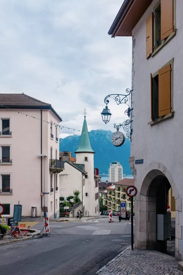 Street in Montreux old town, Switzerland
