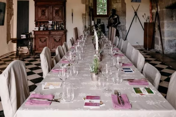 Table set in a knight's castle