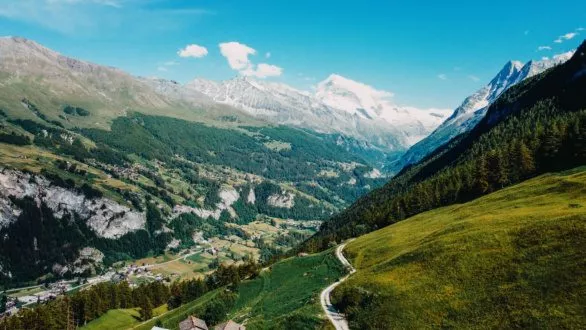 Valais Valley's Majestic Beauty: Where Mountains Meet Village
