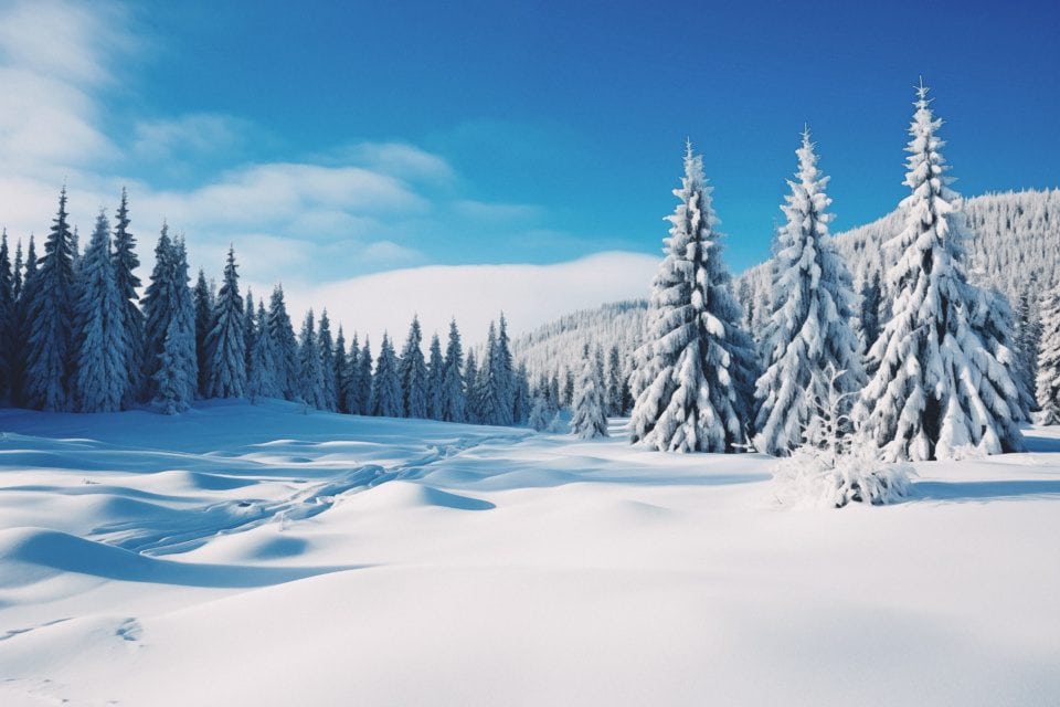 Winter Wonderland: Snowy Pine Forest
