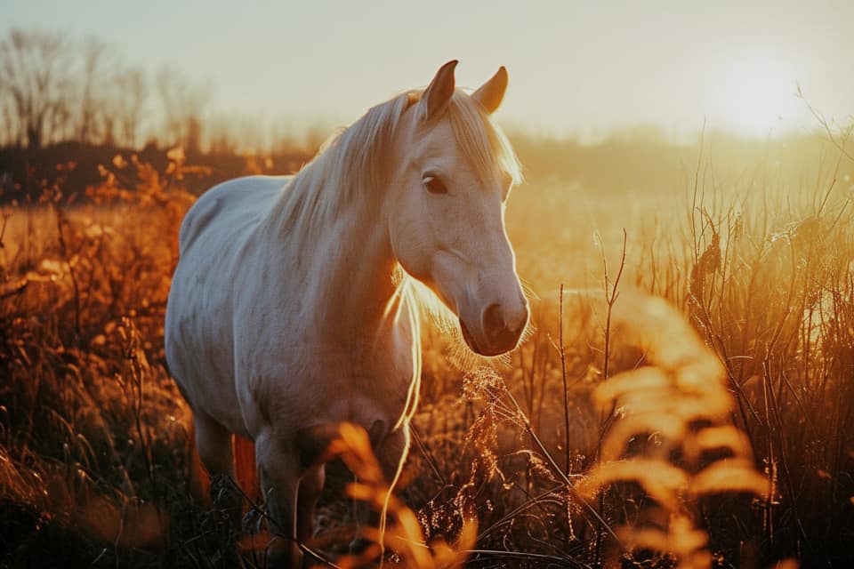 A horse standing in a field