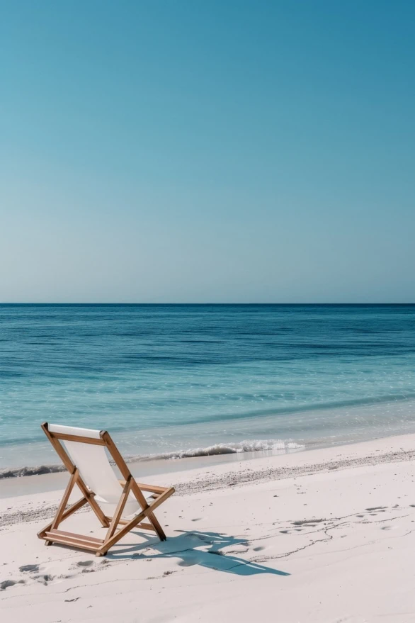 Beach Chair on White Sand