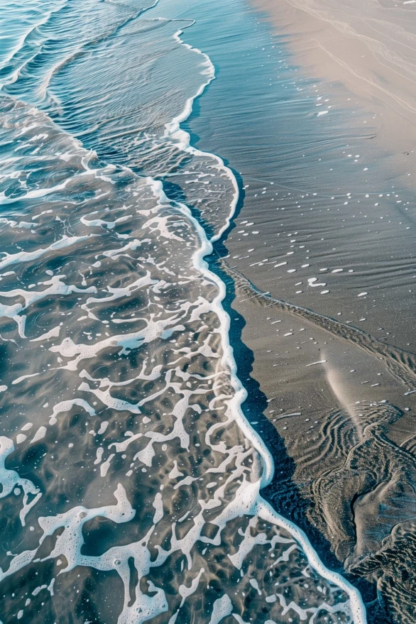 Close-Up of Shoreline Waves