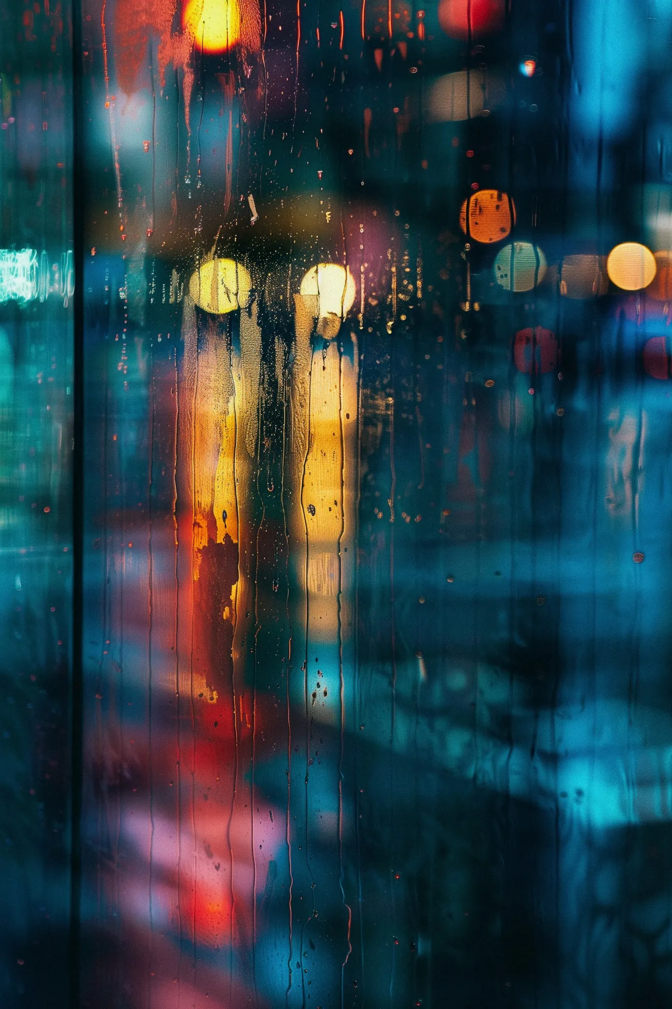 City Lights through a Water-Streaked Window | Free Stock Image - Barnimages