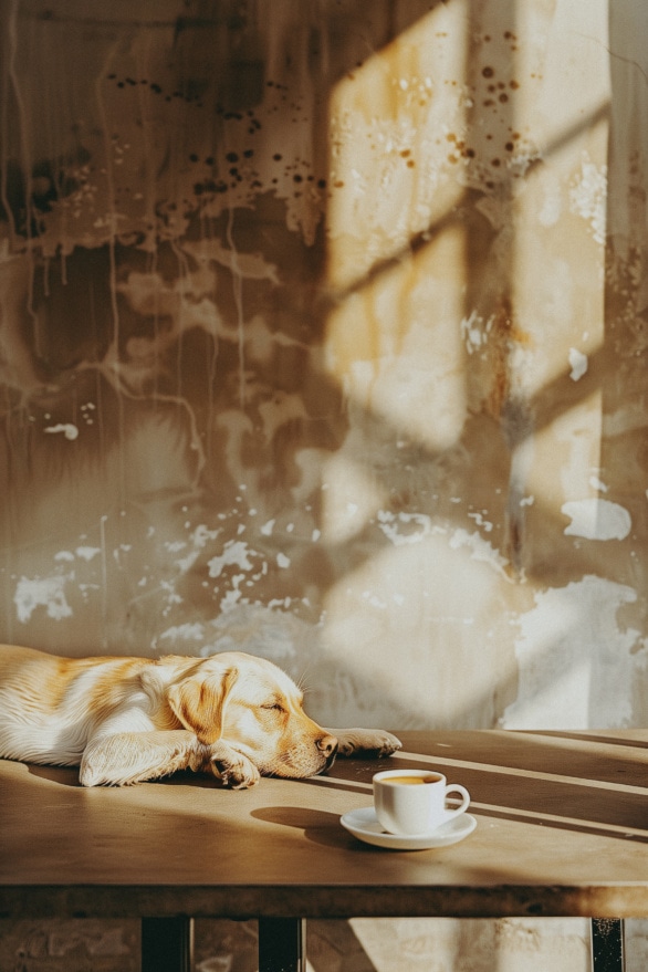 Coffee Companion: A Dog's Urban Retreat