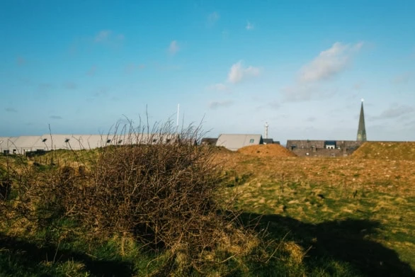 Coastal Town Amidst Windswept Dunes (Helgoland)