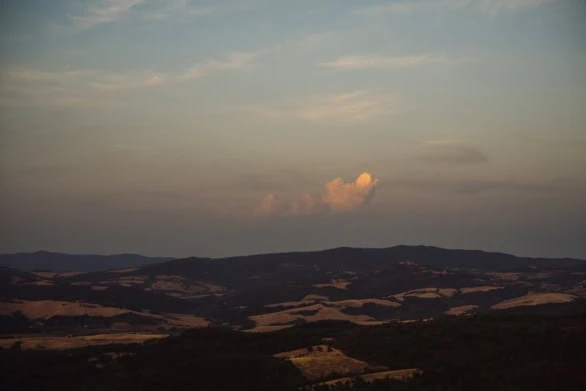 Golden Hour Over Rolling Hills