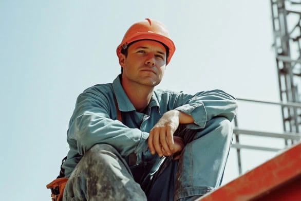 Construction Worker Taking a Break