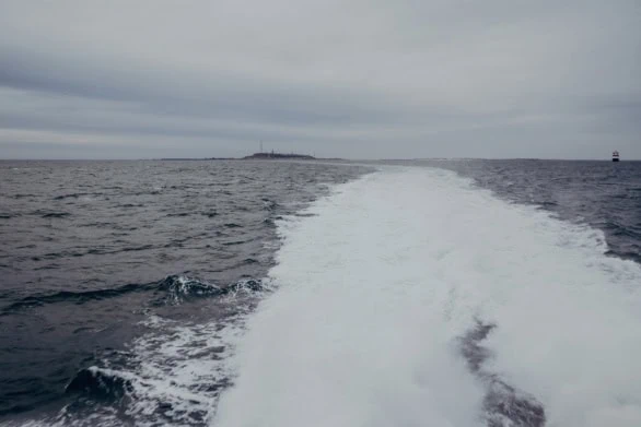 Boat Wake Leading to Helgoland