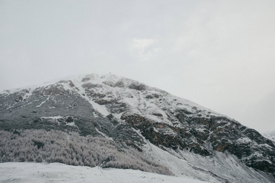 A snow-covered mountain