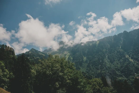 Clouds Rolling Over the Swiss Alps on a Sunny Day
