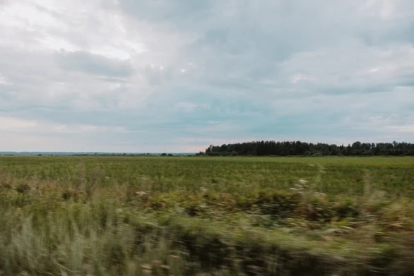 Blurred Motion View of a Rural Field in Kurzeme, Latvia