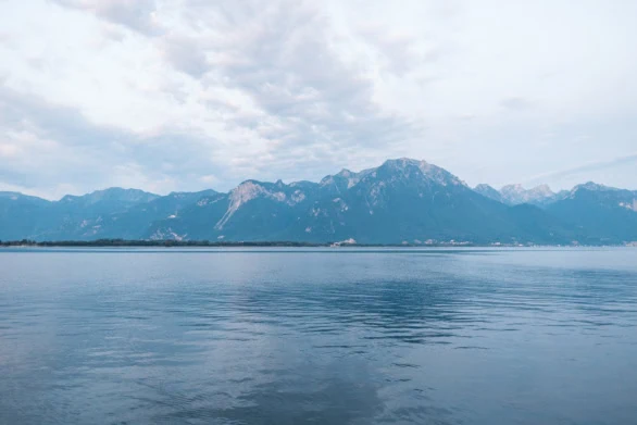 Serene Early Morning View of Lake Geneva and the Swiss Alps