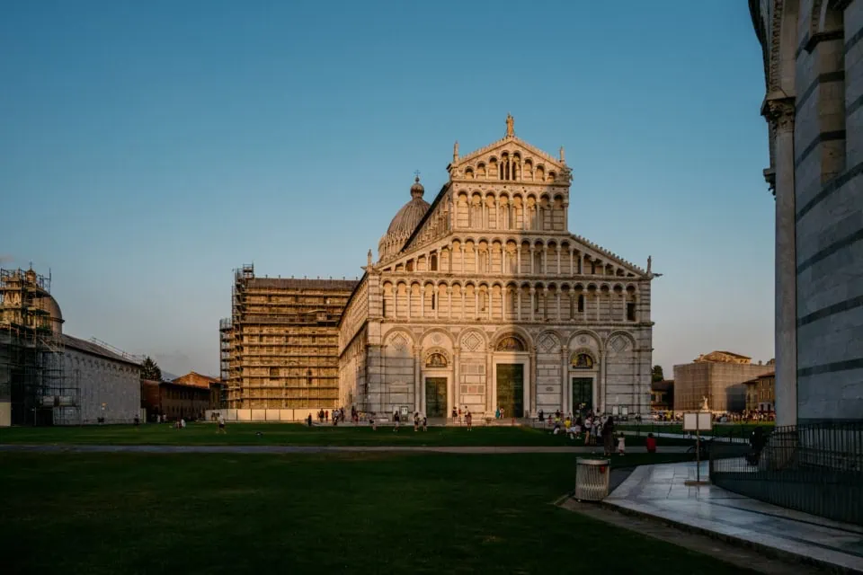 Piazza dei Miracoli in Pisa at Sunset