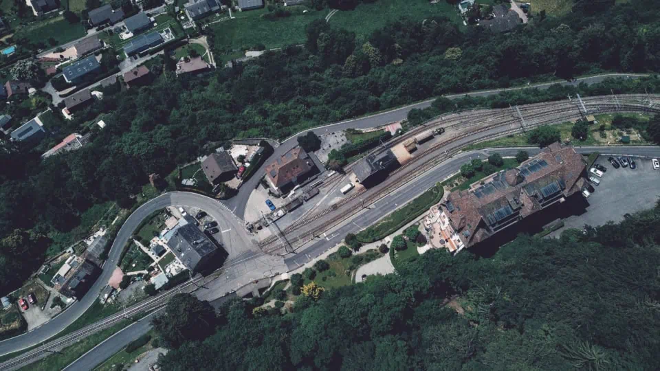 Aerial View of Chamby Village, Switzerland