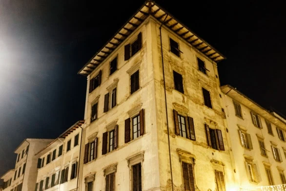 Old Apartment Building at Night