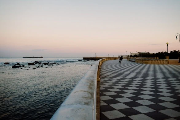 Seaside Promenade at Sunset